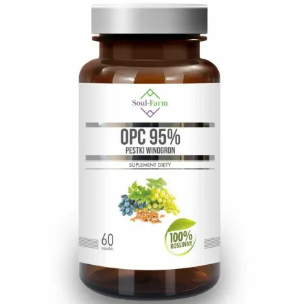 Pestki Winogron 95% OPC 450 mg 60 Kapsułek - Soul-Farm
