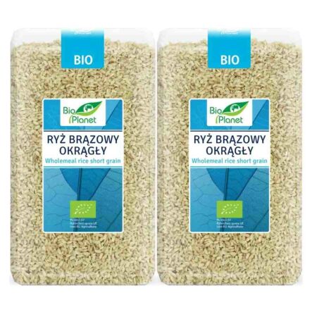 2 x Ryż Brązowy Okrągły Pełnoziarnisty Bio 1 kg - Bio Planet