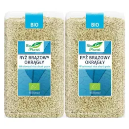 2 x Ryż Brązowy Okrągły Pełnoziarnisty Bio 1 kg - Bio Planet