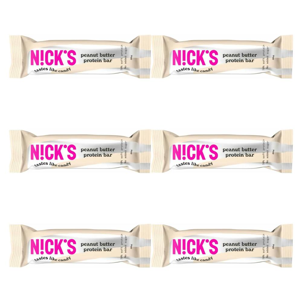 6 x Baton Proteinowy z Orzeszkami Ziemnymi w Mlecznej Czekoladzie 50 g - Nicks