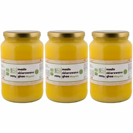 Zestaw 3 x Masło Sklarowane Ghee Klasyczne 1400 g (1600 ml) -  Palce Lizać