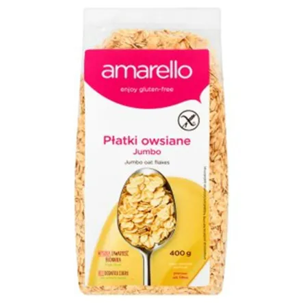 Płatki Owsiane Bezglutenowe Jumbo 400 g - Amarello
