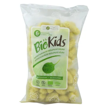 Bezglutenowe Pieczone Chrupki Kukurydziane ze Szpinakiem Bio 55 g Biokids - Przecena Krótka Data Minimalnej Trwałości