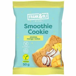 Ciastko Owsiane z Nadzieniem z Kokosa, Ananasa i Mango Bezglutenowe Bez Dodatku Cukru 50 g - Frank andOli