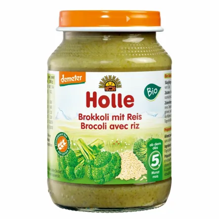 Danie dla Niemowląt Brokuły i Ryż Brązowy Bio Demeter 190 g - Holle