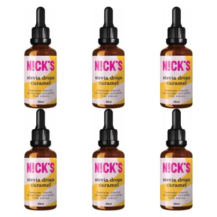 6 x Słodzik w Płynie Stevia Drops Caramel 50 ml - Nicks