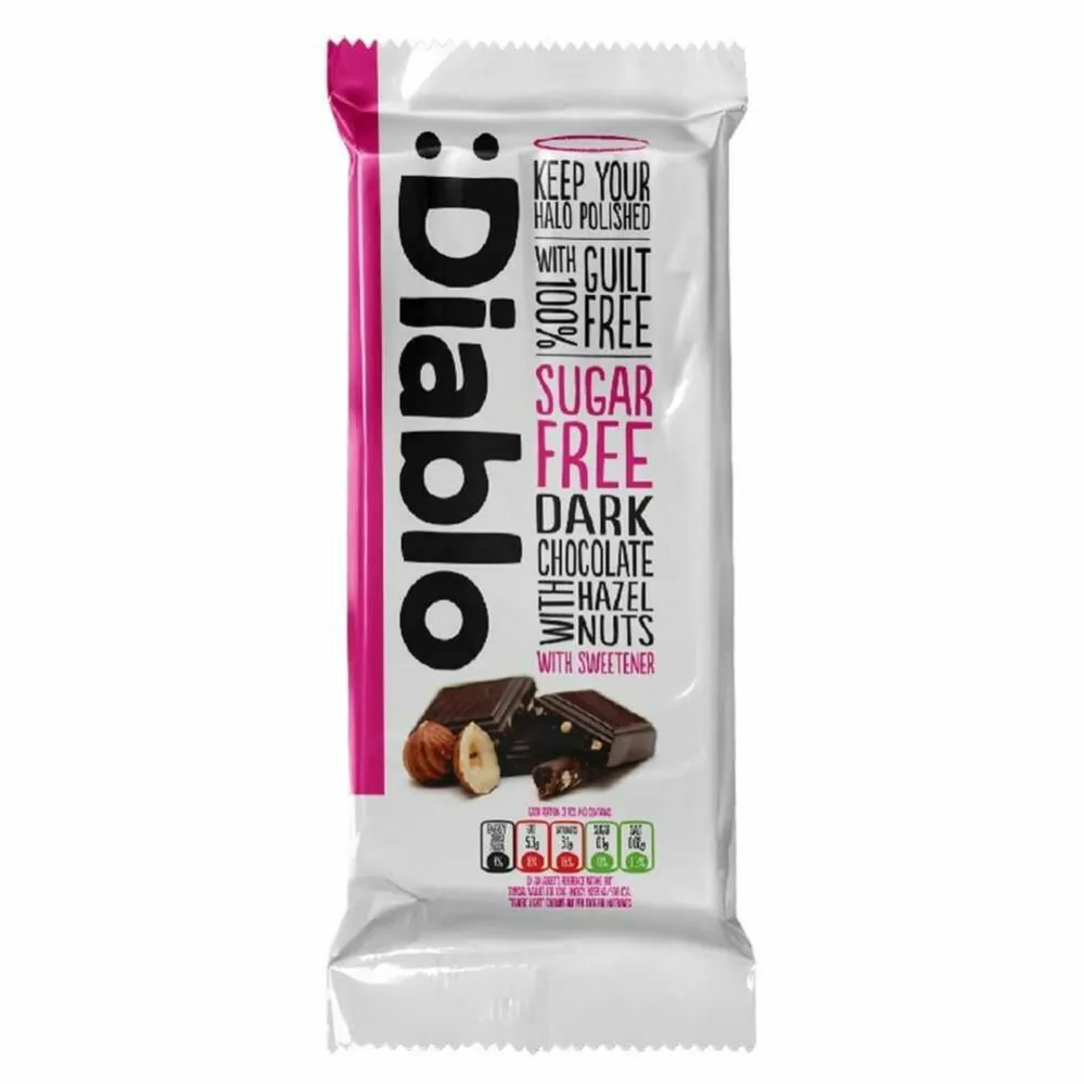 Czekolada Mleczna z Orzechami Laskowymi Bez Dodatku Cukru 75 g - Diab-lo DIABetic-LOw