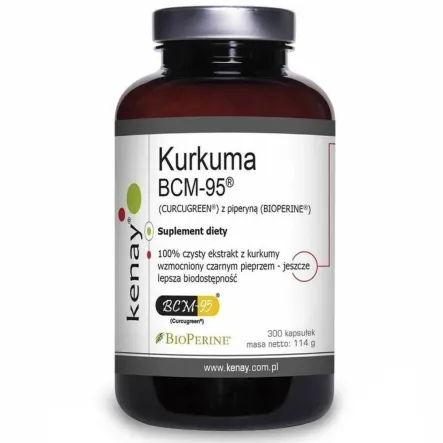 Kurkuma BCM-95® z Piperyną 300 Kapsułek - Kenay