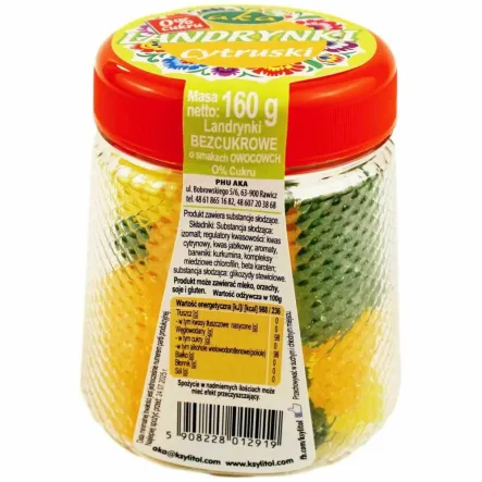 Landrynki Cytruski Bez Cukru 160 g - Aka