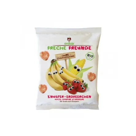 Chrupki Kukurydziane Bananowo - Truskawkowe Eko 25 g Erdbar