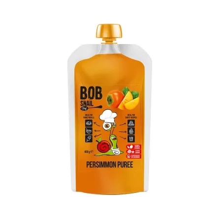 Puree z Kaki 100% Owoców 400 ml - Bob Snail - Przecena Krótka Data Minimalnej Trwałości