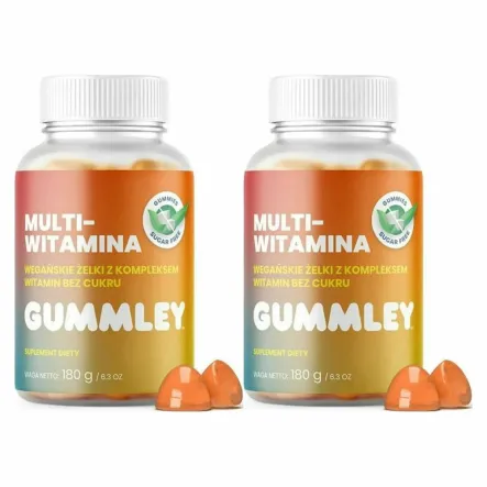 2 x KETO Żelki Pyszny Suplement Multiwitamina Bez Dodatku Cukru Wegańskie 180 g - Gummley