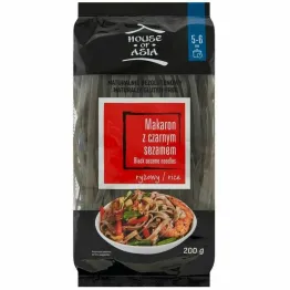Makaron Ryżowy z Czarnym Sezamem 5 mm 200 g - House of Asia