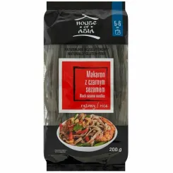 Makaron Ryżowy z Czarnym Sezamem 5 mm 200 g - House of Asia