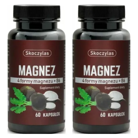 2 x Magnez 4 Formy +Witamina B6 - Czarna Rzepa 60 Kapsułek - Skoczylas