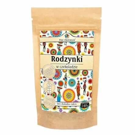 Rodzynki w Czekoladzie bez Dodatku Cukru 140 g - Pięć Przemian