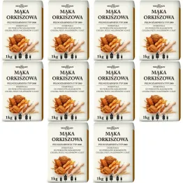 10 x Mąka Orkiszowa Pełnoziarnista Typ 2000 1 kg - Młyn Niedźwiady