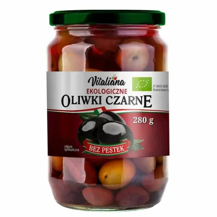 Czarne Oliwki w Solance Bio 280 g (160 g) - Vitaliana