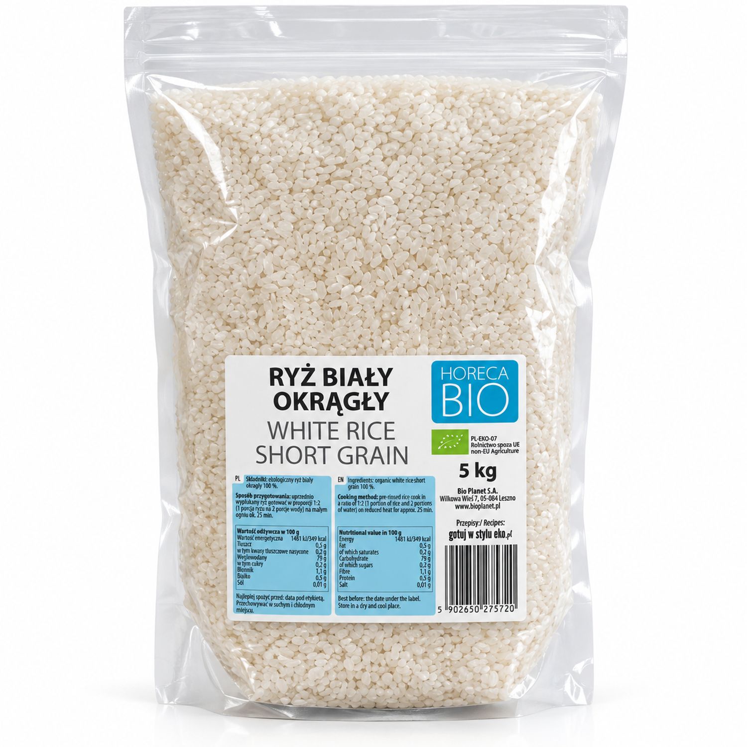 Ryż Biały Okrągły BIO 5 kg - Bio Planet HORECA