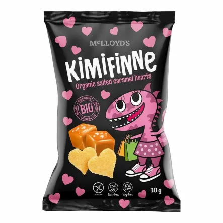 Chrupki Kukurydziane Serca o Smaku Słonego Karmelu Bezglutenowe 30 g McLloyd's - Przecena Krótka Data Minimalnej Trwałości
