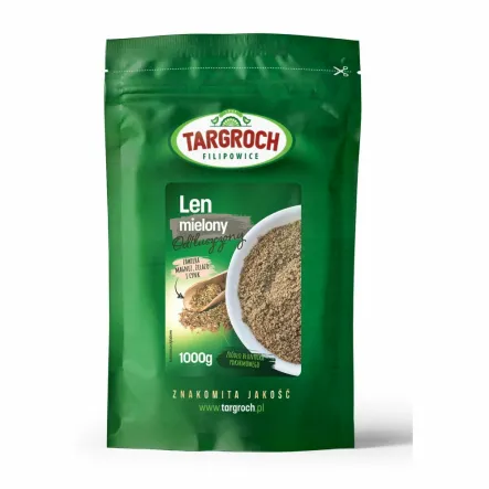 Len Mielony 1 kg - Targroch  Mielone Nasiona Lnu Siemię Lniane
