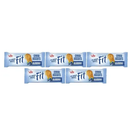 5 x Fit Cereal Ciasteczka Zbożowe z Kostką Żelową Jagoda Granat Bez Dodatku Cukru 50 g - Sante