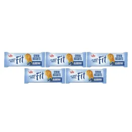 5 x Fit Cereal Ciasteczka Zbożowe z Kostką Żelową Jagoda Granat Bez Dodatku Cukru 50 g - Sante