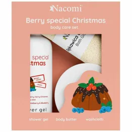 Zestaw BERRY SPECIAL CHRISTMAS (Żel Pod Prysznic 300 ml+ Masło do Ciała 100 ml+ Rękawica do Kąpieli) - Nacomi