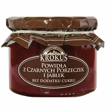 Powidła z Czarnych Porzeczek i Jabłek Bez Dodatku Cukru 310 g - Krokus