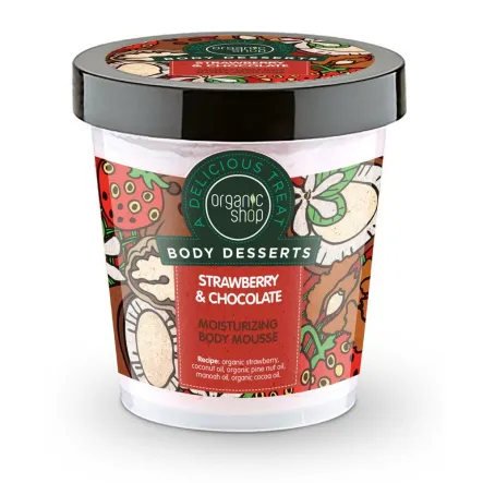 Mus Do Ciała Truskawka i Czekolada Eco 450 ml - Organic Shop