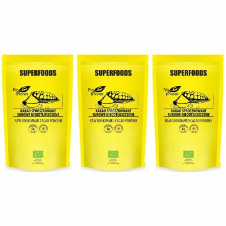 3 x Kakao Sproszkowane Surowe Nieodtłuszczone Bio 150 g - Bio Planet