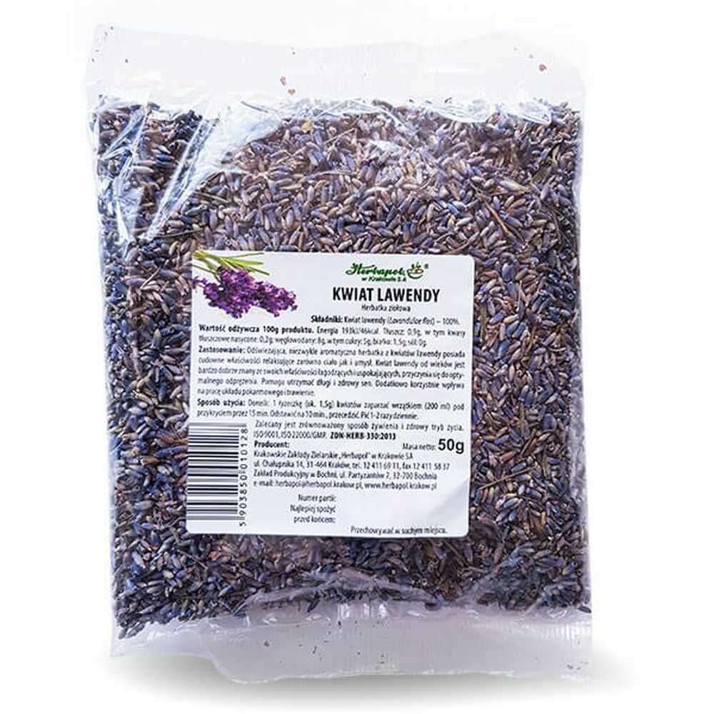 Kwiat Lawendy Herbatka Ziołowa 50 g - Herbapol Kraków