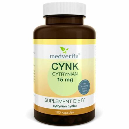 Cynk Cytrynian 15 mg 180 Kapsułek - Medverita