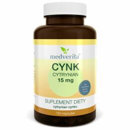 Cynk Cytrynian 15 mg 180 Kapsułek - Medverita