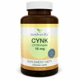 Cynk Cytrynian 15 mg 180 Kapsułek - Medverita