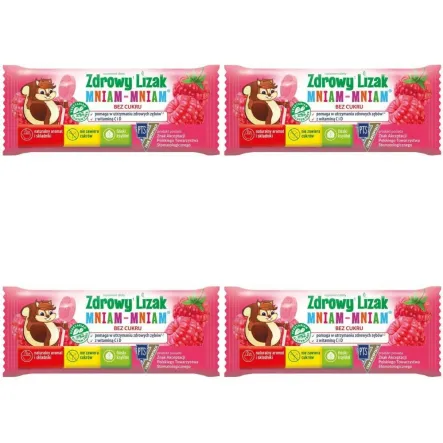 Zestaw 4 x Zdrowy Lizak Mniam-Mniam MALINA Łezka 6 g - Starpharma