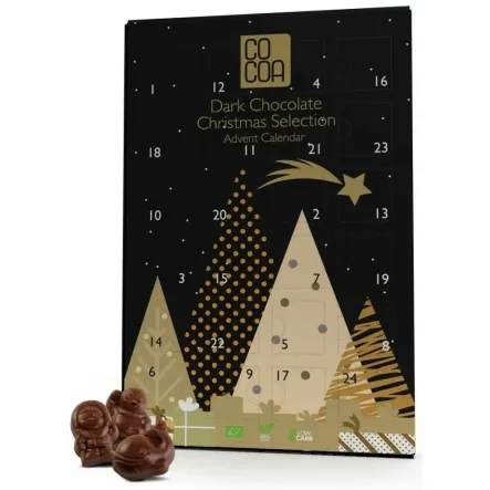 Kalendarz Adwentowy z Czekolady Ciemnej 70% Bio 180 g - COCOA