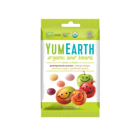Żelki Fasolki Owocowe Kwaśne z Witaminą C Bio 50 g Yum Earth - Przecena Krótka Data Minimalnej Trwałości