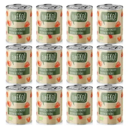 12 x Pomidory Krojone Bez Skórki BIO 400 g (240 g) - EUREKO