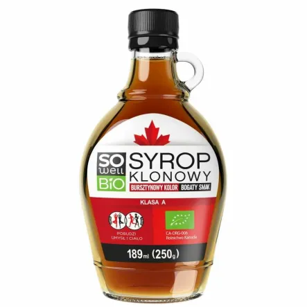 Syrop Klonowy BIO Klasa A 189 ml (250 g) - SoWell