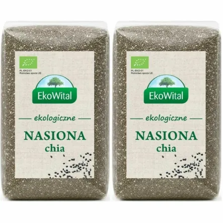 Nasiona Chia Bio 400 g - Zestaw 2 x Nasiona Chia (Szałwia Hiszpańska) Bio 200 g - Eko-Wital