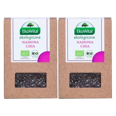 Nasiona Chia 400 g Bio - Zestaw 2 x Nasiona Chia Bio 200 g Eko-Wital - Szałwia Hiszpańska Eko