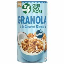 Granola z Chipsami Kokosowymi i Białą Czekoladą Coconut Biscuit 400 g - One Day More