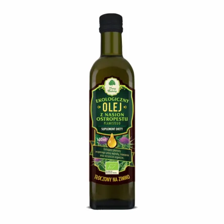 Olej z Ostropestu Plamistego Eko 100 ml Suplement Diety - Dary Natury - Przecena Krótka Data Minimalnej Trwałości