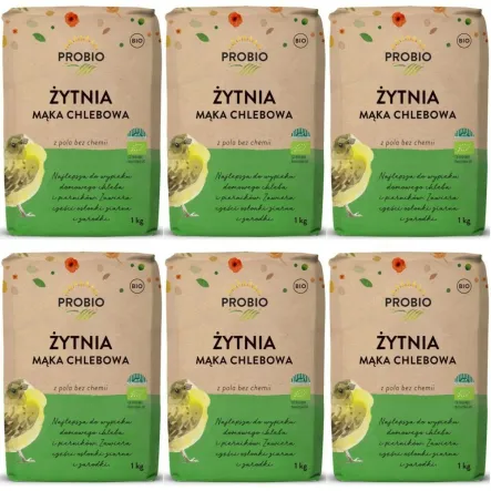 6 x Mąka Żytnia Chlebowa BIO 1 kg - Probio