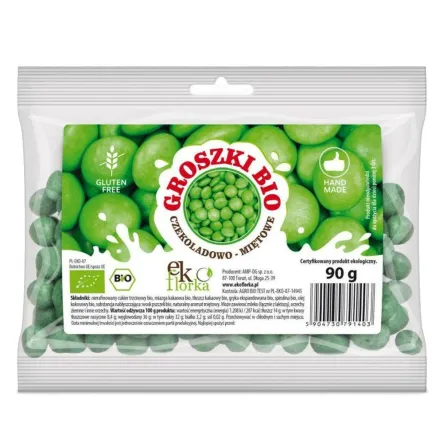 Groszki Czekoladowo - Miętowe Bio 90 g - Ekoflorka- Przecena Krótka Data Minimalnej Trwałości