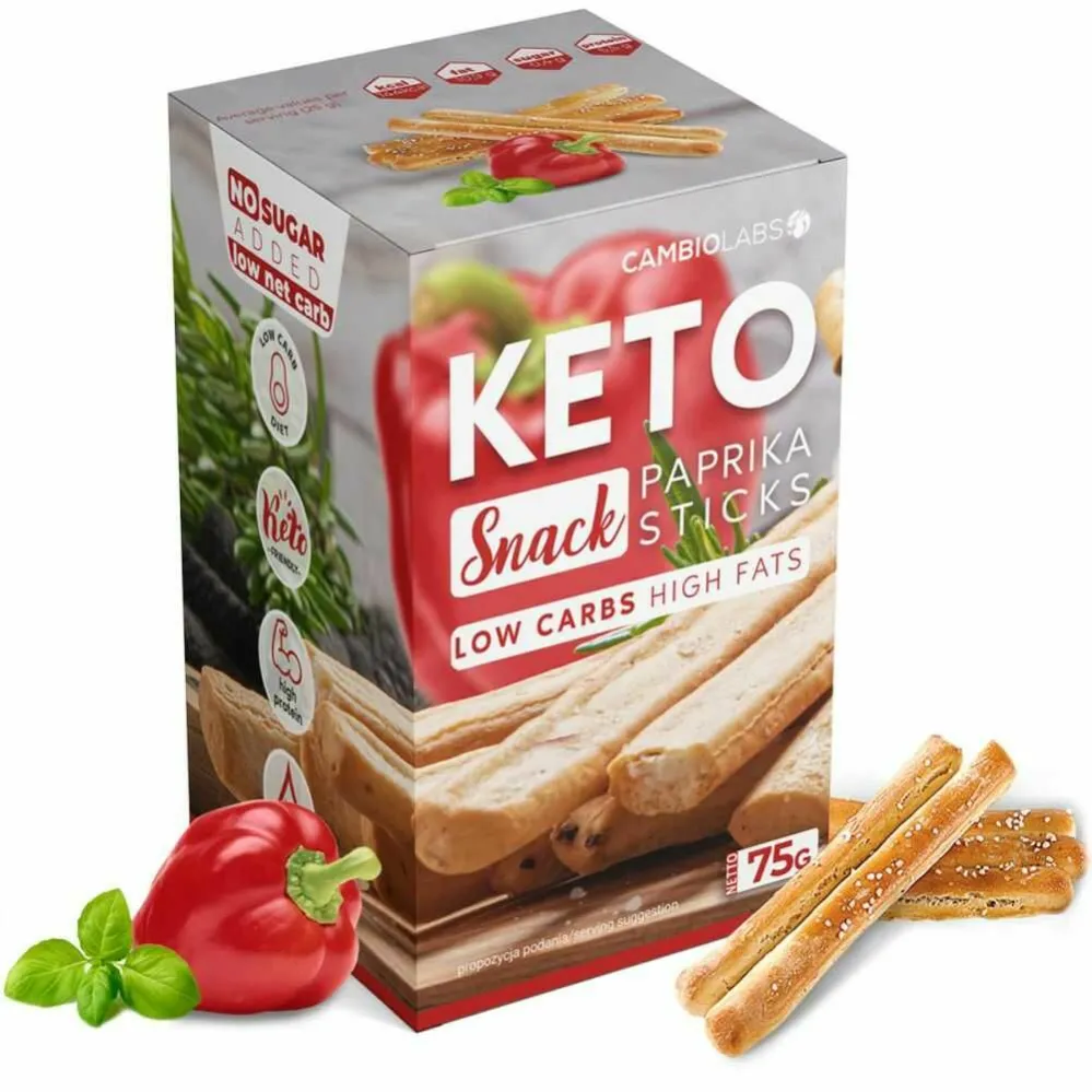 KETO Snack Paluszki Paprykowe 75 g - CambioLabs