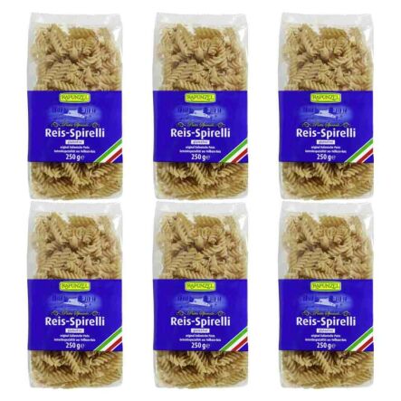 6 x Makaron Ryżowy Razowy Świderki Bezglutenowy Bio 250 g - Rapunzel