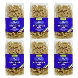 6 x Makaron Ryżowy Razowy Świderki Bezglutenowy Bio 250 g - Rapunzel