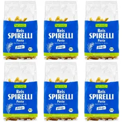 6 x Makaron Ryżowy Razowy Świderki Bezglutenowy Bio 250 g - Rapunzel
